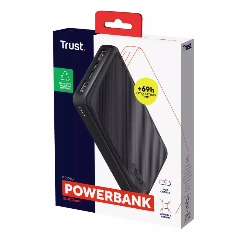Trust Primo ličio jonų (Li-Ion) 15 000 mAh juoda