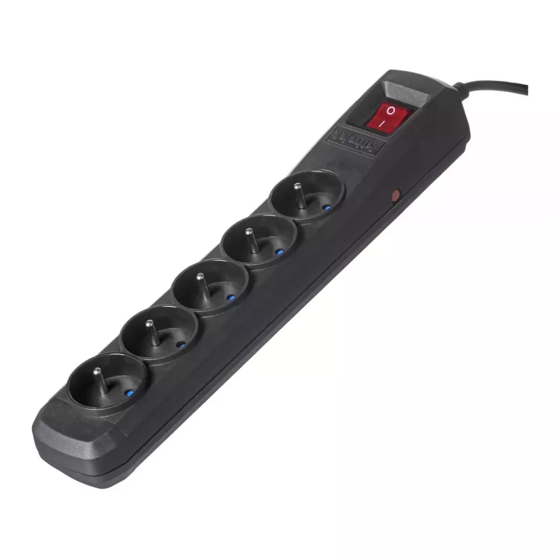 Kištukinis lizdas ActiveJet ACJ COMBO 5G 1,5M — 5x Type E lizdai, 1,5 m laidas, 2300 W, 10 A, Type E kištukas