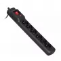 Maitinimo lizdas ActiveJet COMBO 6GN 3M — 6 Type E lizdų, 3 m laidas, 10 A, 230 V, skirtas montuoti patalpoje ant sienos/grindų, juodas