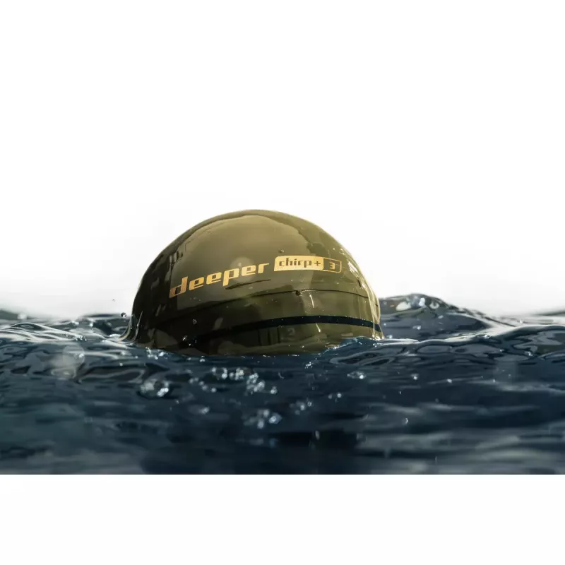 Nešiojamasis echolotas deeper Smart Sonar CHIRP+3 Wi‑Fi — metamas belaidis sonaras, maks. gylis 100 m, kūgio kampai 47°/20°/7°, Wi‑Fi, GPS/GLONASS