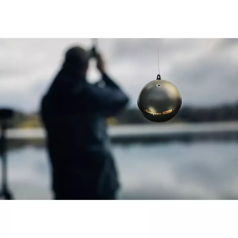 Nešiojamasis echolotas deeper Smart Sonar CHIRP+3 Wi‑Fi — metamas belaidis sonaras, maks. gylis 100 m, kūgio kampai 47°/20°/7°, Wi‑Fi, GPS/GLONASS