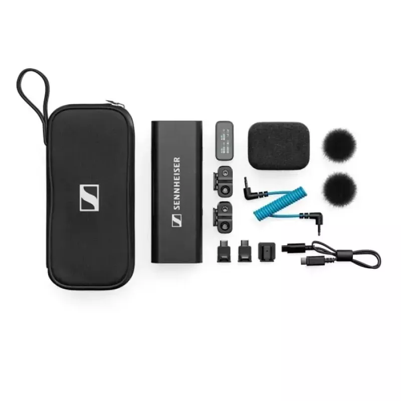 Kondensatorinis belaidis mikrofonų rinkinys Sennheiser PROFILE Wireless 2 kanalų — įvairiakryptis, 48 kHz, 245 m veikimo nuotolis, 7 val. baterija