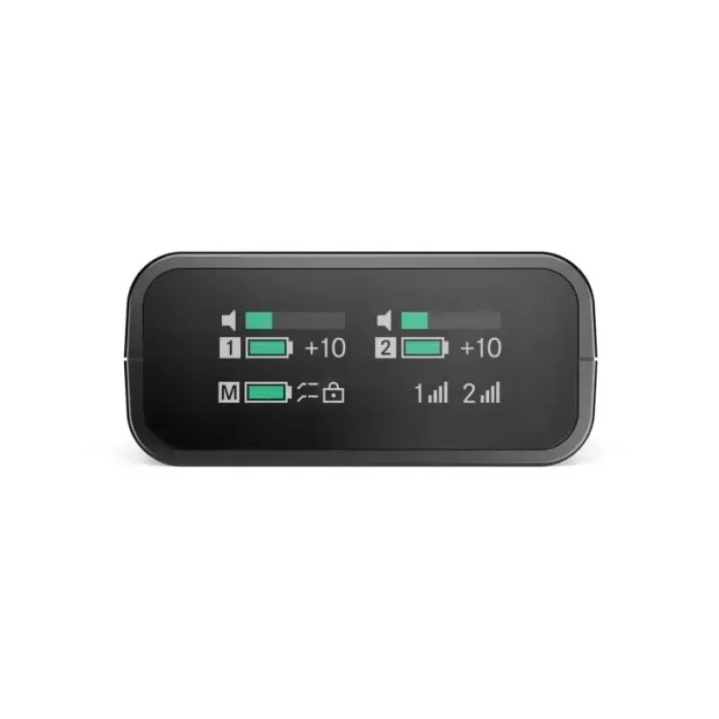 Kondensatorinis belaidis mikrofonų rinkinys Sennheiser PROFILE Wireless 2 kanalų — įvairiakryptis, 48 kHz, 245 m veikimo nuotolis, 7 val. baterija