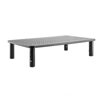 Laisvai pastatomas stalinis monitoriaus laikiklis GEMBIRD MS-TABLE-01 — vienas ekranas, 20 kg talpa, juodas, rankinis aukščio reguliavimas 100–140 mm