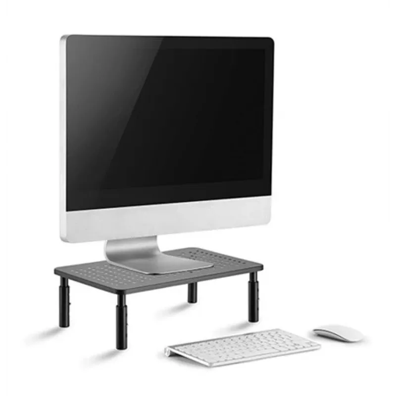 Laisvai pastatomas stalinis monitoriaus laikiklis GEMBIRD MS-TABLE-01 — vienas ekranas, 20 kg talpa, juodas, rankinis aukščio reguliavimas 100–140 mm