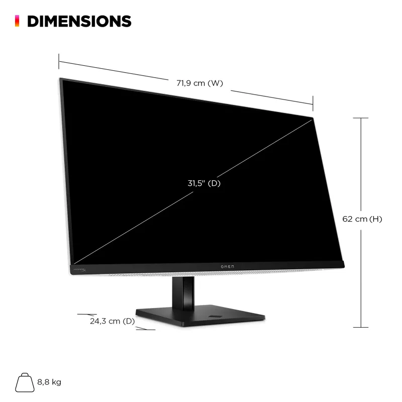 HP OMEN Transcend 31,5 colio UHD 240Hz OLED žaidimų monitorius – Transcend 32