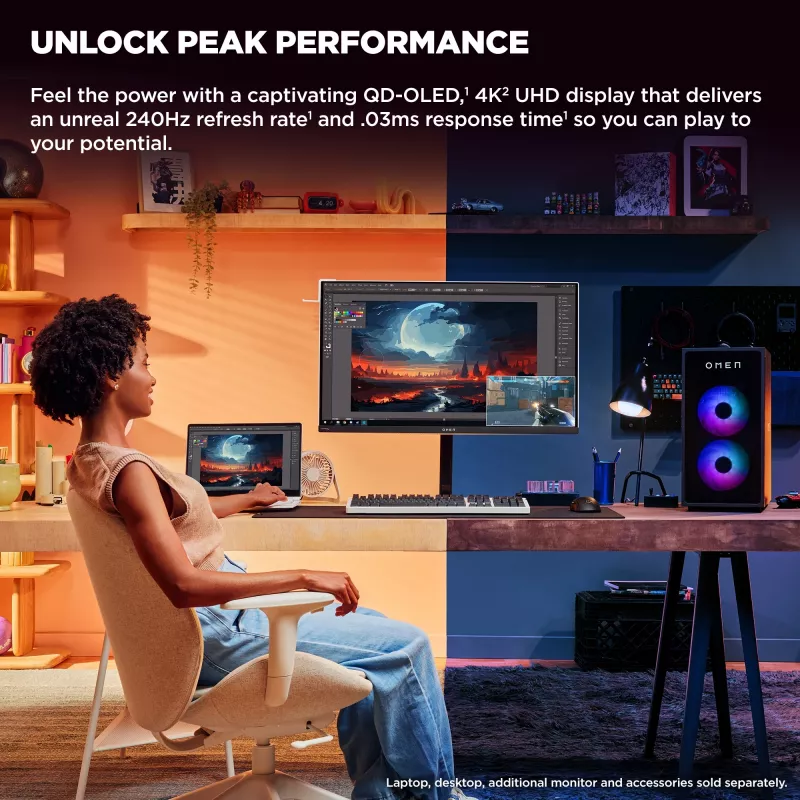 HP OMEN Transcend 31,5 colio UHD 240Hz OLED žaidimų monitorius – Transcend 32