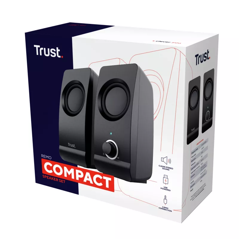Trust Remo 2.0 1 krypčių juodos laidinės 8 W