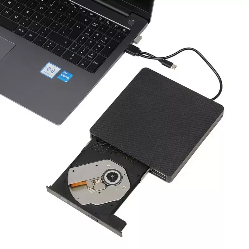 Optical Disc Drive IBOX IED03 DVD±RW USB 3.1 Gen1 (USB-C) Juodas, dėklas, 24x CD / 8x DVD
