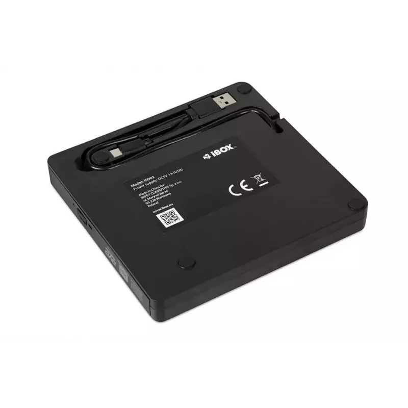 Optical Disc Drive IBOX IED03 DVD±RW USB 3.1 Gen1 (USB-C) Juodas, dėklas, 24x CD / 8x DVD