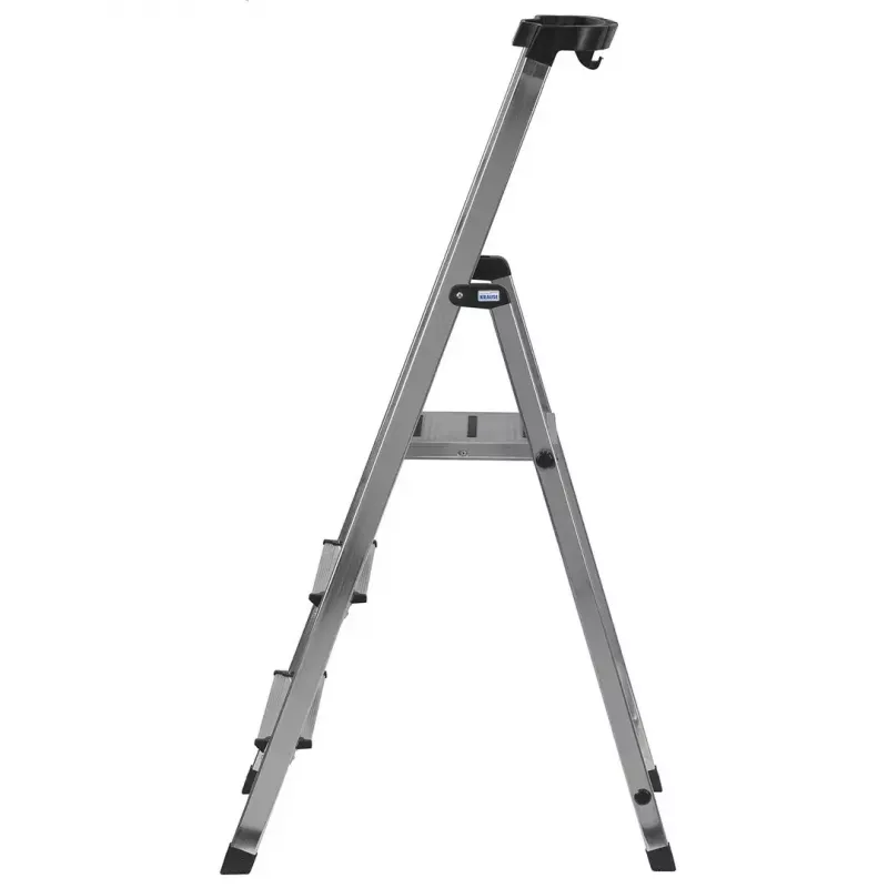 Sulankstomos kopėčios Krause 126313 — aliuminės 3 pakopų kopėčios, maks. aukštis 140 cm, apkrova 150 kg, neslystančios pakopos ir kojelės