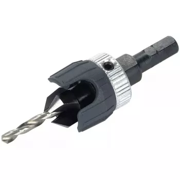 Sraigtų pradinukas Wolfcraft 2544000, šešiabriaunis kotas, įrankių plienas, spalvotiesiems metalams, 90° įgilinimas, komplekte šešiabriaunis raktas
