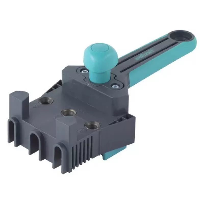 Montavimo įrankis Wolfcraft Dowelmaster kaiščiams 6/8/10 mm, plokštės storis 1,2–30 mm, plastikas/plienas, juoda