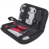 “tinklo Tool Kit” INTELLINET 4 dalių — vienoje komplektacijoje: presavimo įrankis, įrankis laidams įspausti, tinklo kabelio testeris, juodos spalvos