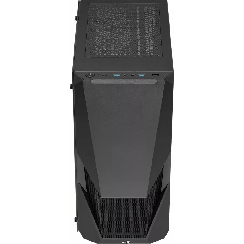 Kompiuterio korpusas AEROCOOL Zauron Midi Tower Juoda — Midi-Tower, šoninis langas, palaiko ATX/microATX/Mini-ITX, maks. GPU 32,5 cm, CPU aušintuvo aukštis 166 mm, 2x 3,5 colio lizdų, 4x 2,5 colio lizdų