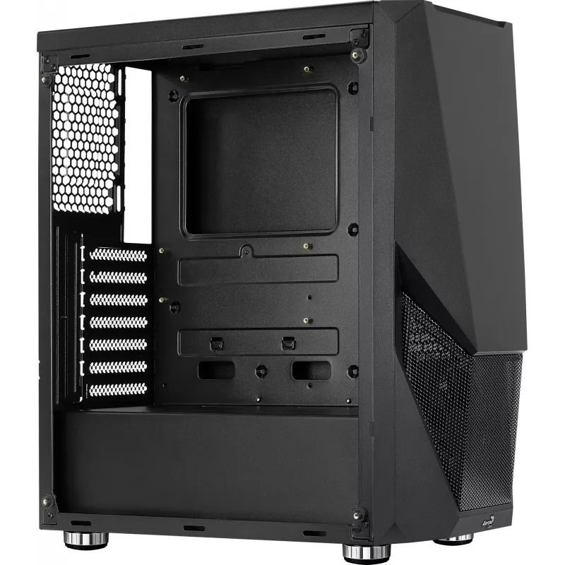 Kompiuterio korpusas AEROCOOL Zauron Midi Tower Juoda — Midi-Tower, šoninis langas, palaiko ATX/microATX/Mini-ITX, maks. GPU 32,5 cm, CPU aušintuvo aukštis 166 mm, 2x 3,5 colio lizdų, 4x 2,5 colio lizdų
