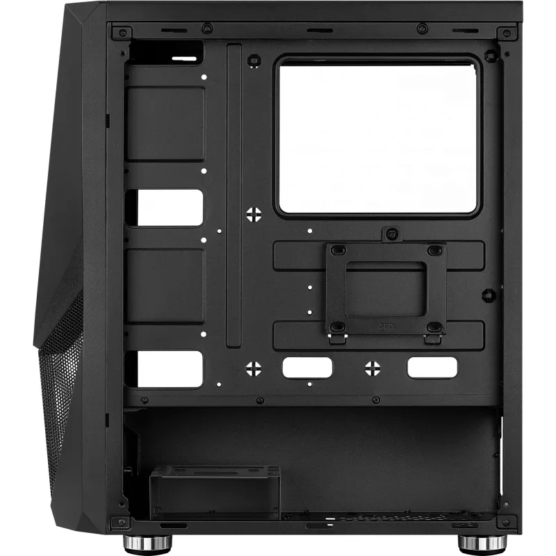 Kompiuterio korpusas AEROCOOL Zauron Midi Tower Juoda — Midi-Tower, šoninis langas, palaiko ATX/microATX/Mini-ITX, maks. GPU 32,5 cm, CPU aušintuvo aukštis 166 mm, 2x 3,5 colio lizdų, 4x 2,5 colio lizdų