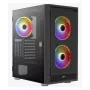 PC Midi Tower korpusas AEROCOOL Graphite‑G‑BK‑v2 — juodas, ATX/Micro‑ATX/Mini‑ITX, priekyje 2×140 mm+gale 1×140 mm