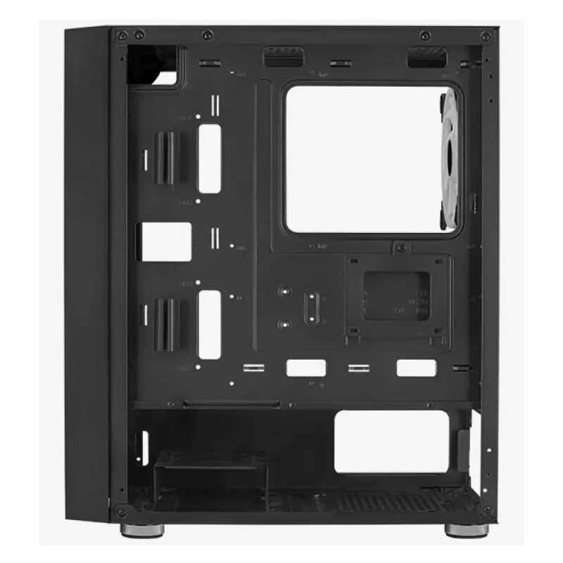 PC Midi Tower korpusas AEROCOOL Graphite‑G‑BK‑v2 — juodas, ATX/Micro‑ATX/Mini‑ITX, priekyje 2×140 mm+gale 1×140 mm