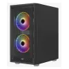 PC Midi Tower korpusas AEROCOOL Graphite‑G‑BK‑v2 — juodas, ATX/Micro‑ATX/Mini‑ITX, priekyje 2×140 mm+gale 1×140 mm