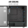 PC Midi Tower korpusas AEROCOOL Graphite‑G‑BK‑v2 — juodas, ATX/Micro‑ATX/Mini‑ITX, priekyje 2×140 mm+gale 1×140 mm