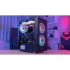 PC Midi Tower korpusas AEROCOOL Graphite‑G‑BK‑v2 — juodas, ATX/Micro‑ATX/Mini‑ITX, priekyje 2×140 mm+gale 1×140 mm