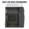 PC korpusas AEROCOOL Raider Mini G V3 Mini-ITX / microATX, juodas, šoninis langas, žalias LED, maks. GPU 285 mm, CPU aušintuvas 159 mm