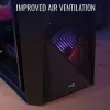 PC korpusas AEROCOOL Raider Mini G V3 Mini-ITX / microATX, juodas, šoninis langas, žalias LED, maks. GPU 285 mm, CPU aušintuvas 159 mm