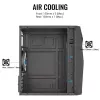 PC korpusas AEROCOOL Raider Mini G V3 Mini-ITX / microATX, juodas, šoninis langas, žalias LED, maks. GPU 285 mm, CPU aušintuvas 159 mm