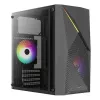 PC korpusas AEROCOOL Raider Mini G V3 Mini-ITX / microATX, juodas, šoninis langas, žalias LED, maks. GPU 285 mm, CPU aušintuvas 159 mm