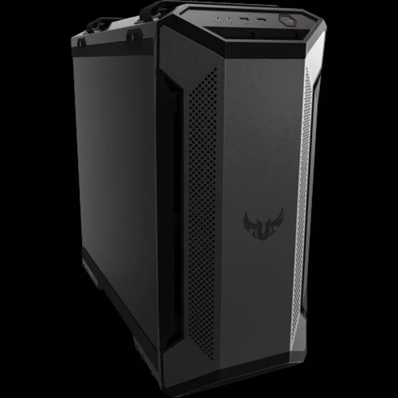 PC korpusas ASUS TUF Gaming GT501 Midi Tower — juodas, palaiko ATX/Micro-ATX/Mini-ITX/E-ATX, 3x120mm priekyje, 1x140mm gale, 42 cm GPU, 18 cm CPU aušintuvas