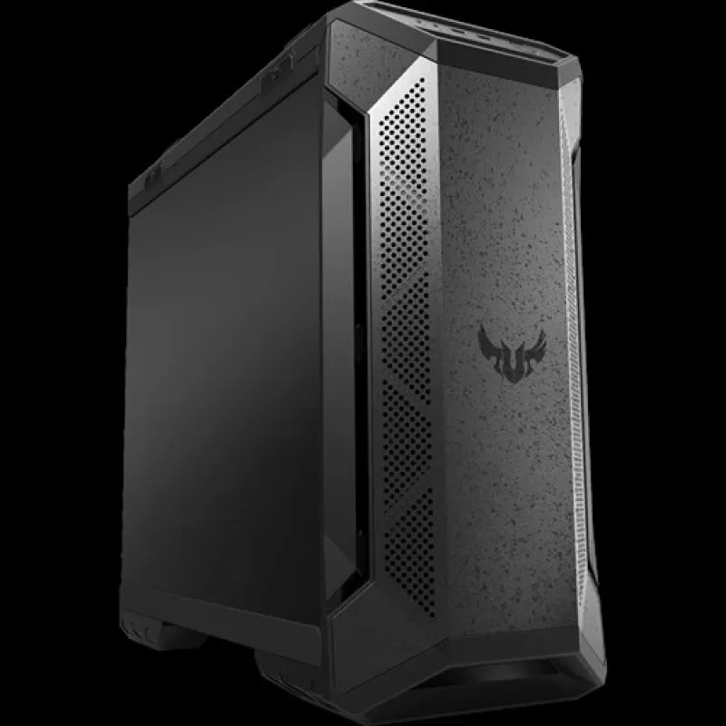 PC korpusas ASUS TUF Gaming GT501 Midi Tower — juodas, palaiko ATX/Micro-ATX/Mini-ITX/E-ATX, 3x120mm priekyje, 1x140mm gale, 42 cm GPU, 18 cm CPU aušintuvas