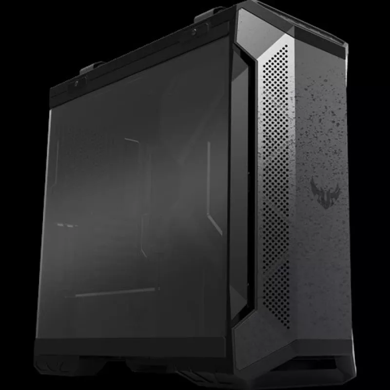 PC korpusas ASUS TUF Gaming GT501 Midi Tower — juodas, palaiko ATX/Micro-ATX/Mini-ITX/E-ATX, 3x120mm priekyje, 1x140mm gale, 42 cm GPU, 18 cm CPU aušintuvas