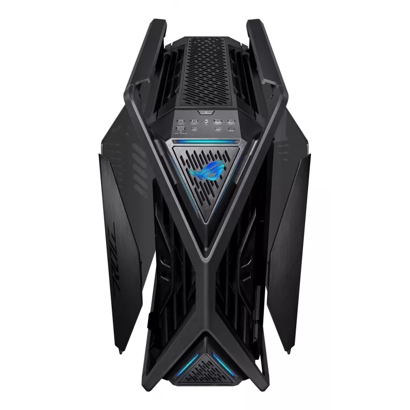 Kompiuterio korpusas ASUS ROG Hyperion GR701 BTF Edition Tower — juodas, grūdintas stiklas, E-ATX/ATX/microATX palaikymas, 46 cm GPU, 420 mm viršutinis radiatorius