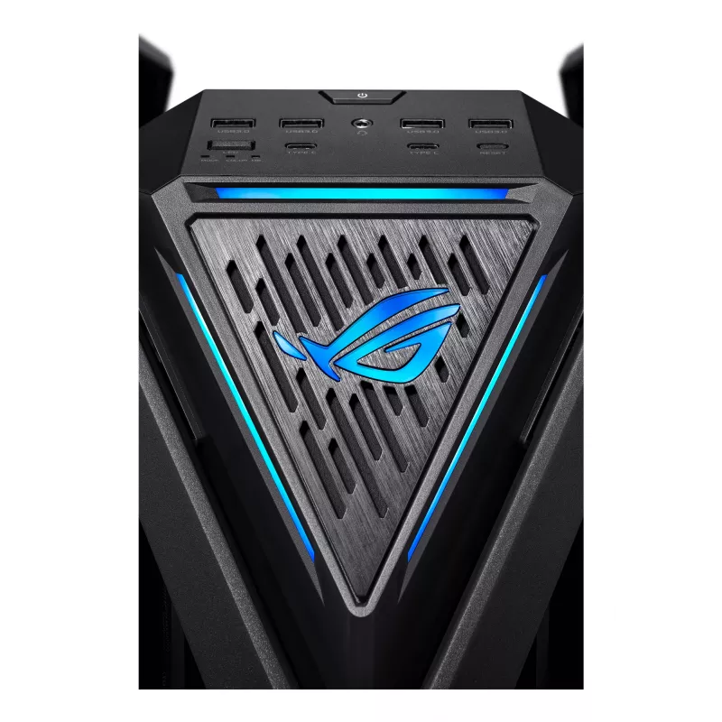 Kompiuterio korpusas ASUS ROG Hyperion GR701 BTF Edition Tower — juodas, grūdintas stiklas, E-ATX/ATX/microATX palaikymas, 46 cm GPU, 420 mm viršutinis radiatorius