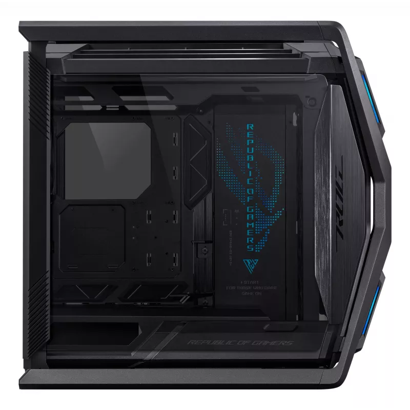 Kompiuterio korpusas ASUS ROG Hyperion GR701 BTF Edition Tower — juodas, grūdintas stiklas, E-ATX/ATX/microATX palaikymas, 46 cm GPU, 420 mm viršutinis radiatorius