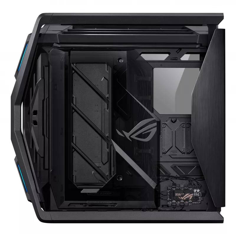Kompiuterio korpusas ASUS ROG Hyperion GR701 BTF Edition Tower — juodas, grūdintas stiklas, E-ATX/ATX/microATX palaikymas, 46 cm GPU, 420 mm viršutinis radiatorius