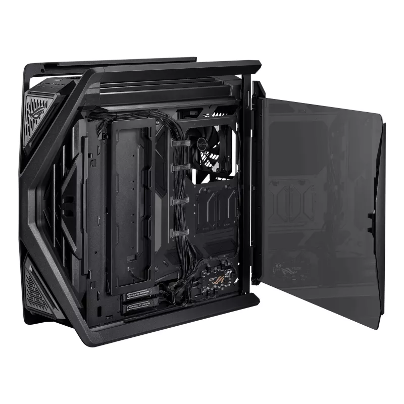 Kompiuterio korpusas ASUS ROG Hyperion GR701 BTF Edition Tower — juodas, grūdintas stiklas, E-ATX/ATX/microATX palaikymas, 46 cm GPU, 420 mm viršutinis radiatorius