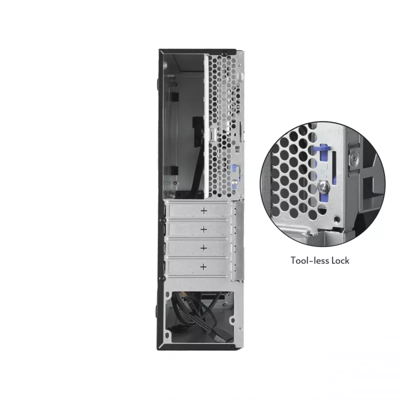 CHIEFTEC BE-10B-300 kompiuterio korpusas, mažas formos faktorius, juodas, microATX, 300 W maitinimo blokas, 22 cm GPU