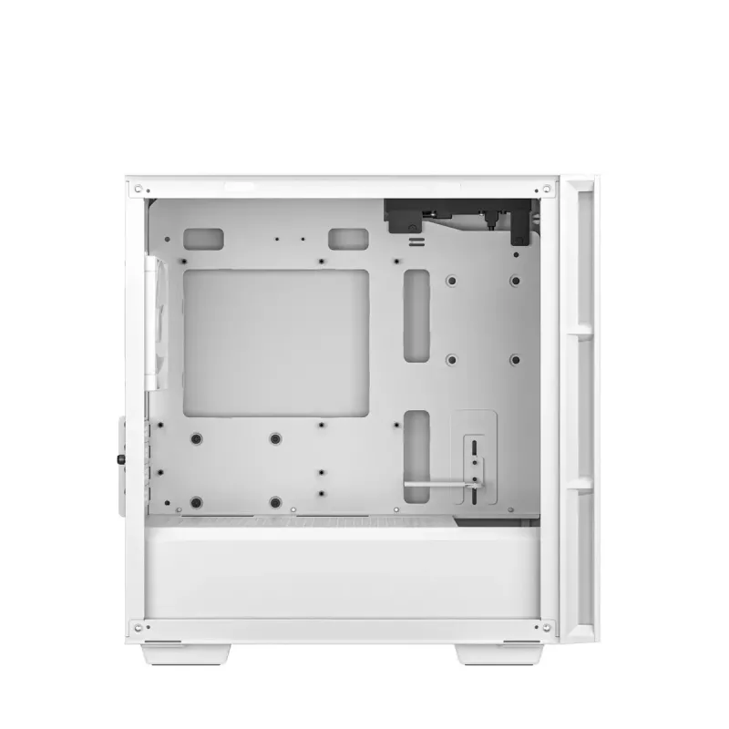 PC korpusas DeepCool CH360 micro ATX baltas — grūdintas stiklas, 2x140 mm priekiniai ventiliatoriai, USB-C, palaiko GPU iki 320 mm