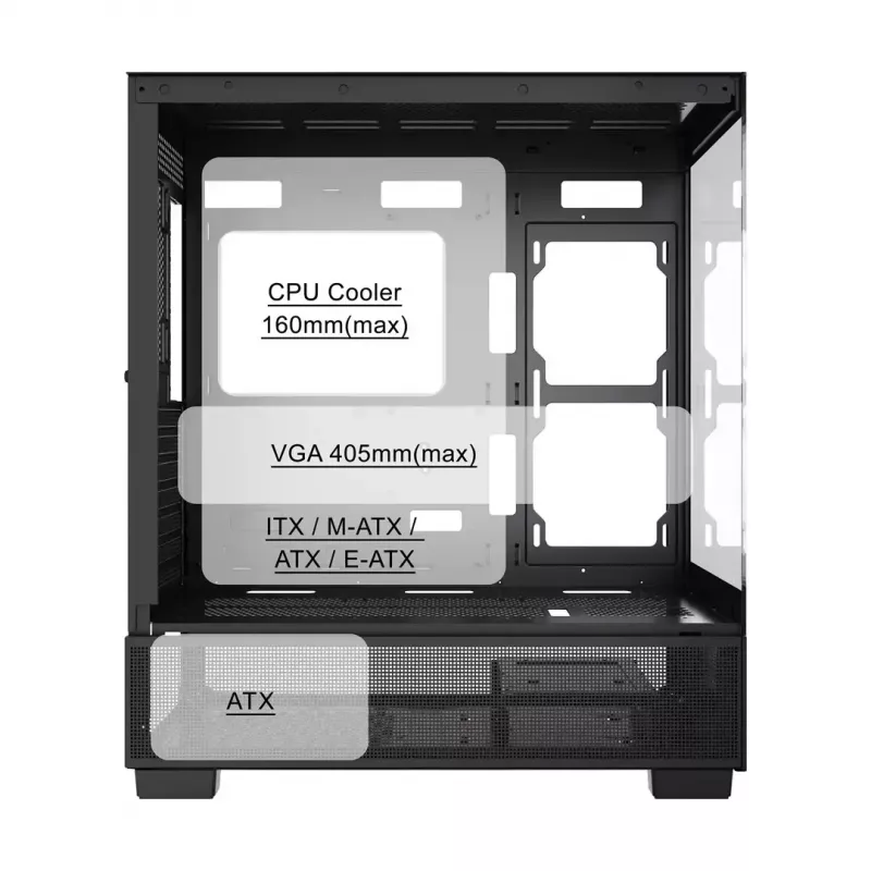 Kompiuterio korpusas GEMBIRD Fornax X550, ATX, juodas