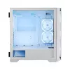 PC Case MODECOM HORIZON FLOW MIDI White — Midi-Tower, ARGB, Grūdintas stiklas, micro ATX, USB-C, 3x140mm priekyje, 1x140mm gale, GPU iki 400 mm, CPU aušintuvo aukštis 172 mm