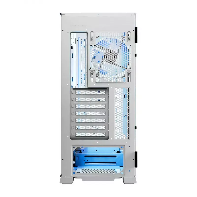 PC Case MODECOM HORIZON FLOW MIDI White — Midi-Tower, ARGB, Grūdintas stiklas, micro ATX, USB-C, 3x140mm priekyje, 1x140mm gale, GPU iki 400 mm, CPU aušintuvo aukštis 172 mm