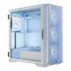 PC Case MODECOM HORIZON FLOW MIDI White — Midi-Tower, ARGB, Grūdintas stiklas, micro ATX, USB-C, 3x140mm priekyje, 1x140mm gale, GPU iki 400 mm, CPU aušintuvo aukštis 172 mm