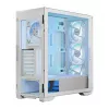 PC Case MODECOM HORIZON FLOW MIDI White — Midi-Tower, ARGB, Grūdintas stiklas, micro ATX, USB-C, 3x140mm priekyje, 1x140mm gale, GPU iki 400 mm, CPU aušintuvo aukštis 172 mm