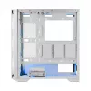 PC Case MODECOM HORIZON FLOW MIDI White — Midi-Tower, ARGB, Grūdintas stiklas, micro ATX, USB-C, 3x140mm priekyje, 1x140mm gale, GPU iki 400 mm, CPU aušintuvo aukštis 172 mm