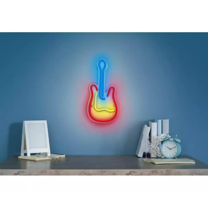 LED neoninė iškaba ActiveJet AJE-NEON GUITAR įvairiaspalvė USB 5V, 240×176×20 mm, paviršinis montavimas