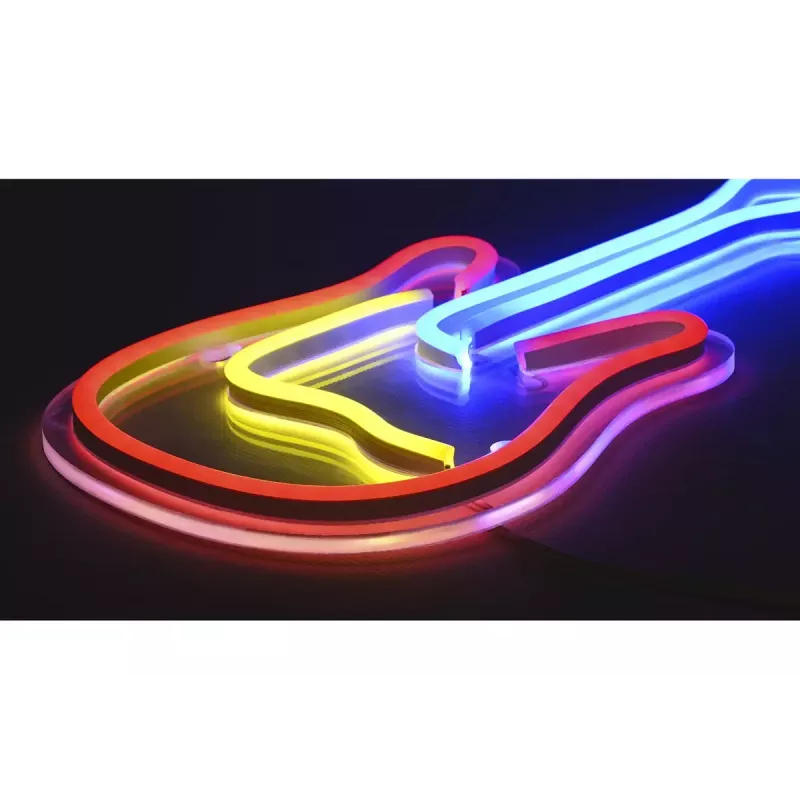 LED neoninė iškaba ActiveJet AJE-NEON GUITAR įvairiaspalvė USB 5V, 240×176×20 mm, paviršinis montavimas