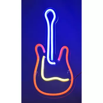 LED neoninė iškaba ActiveJet AJE-NEON GUITAR įvairiaspalvė USB 5V, 240×176×20 mm, paviršinis montavimas