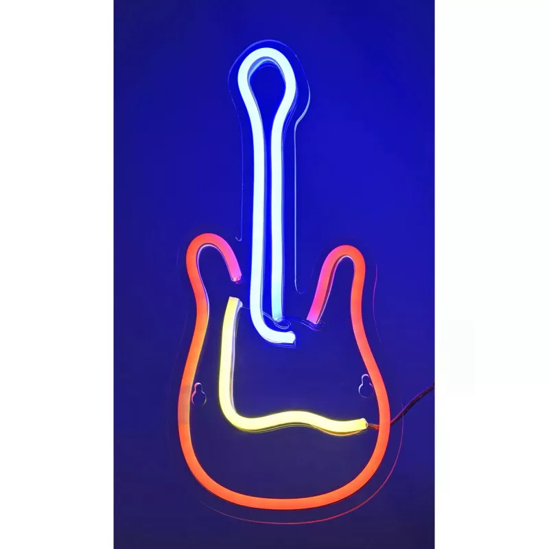 LED neoninė iškaba ActiveJet AJE-NEON GUITAR įvairiaspalvė USB 5V, 240×176×20 mm, paviršinis montavimas